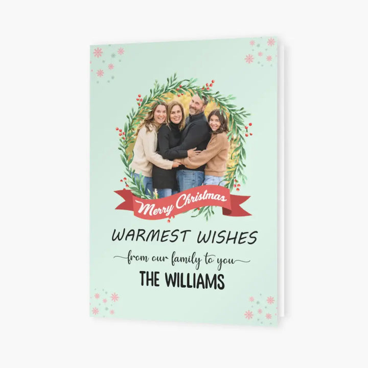 Warmest Wishes From Your Family - Personalized Custom Christmas Card - Christmas Gift For Family, Family Members