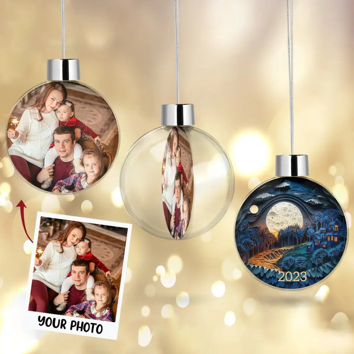 Chrismas Night 2023 - Personalized Custom Photo Ball Ornament - Christmas Gift For Family, Family Members