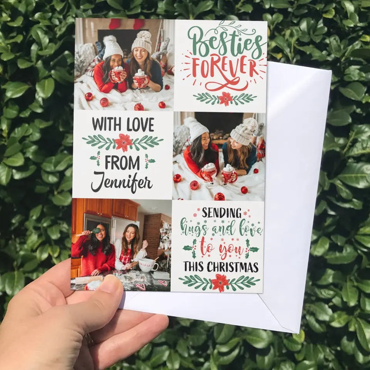 Besties Forver - Personalized Custom Christmas Card - Christmas Gift For Friends, Besties