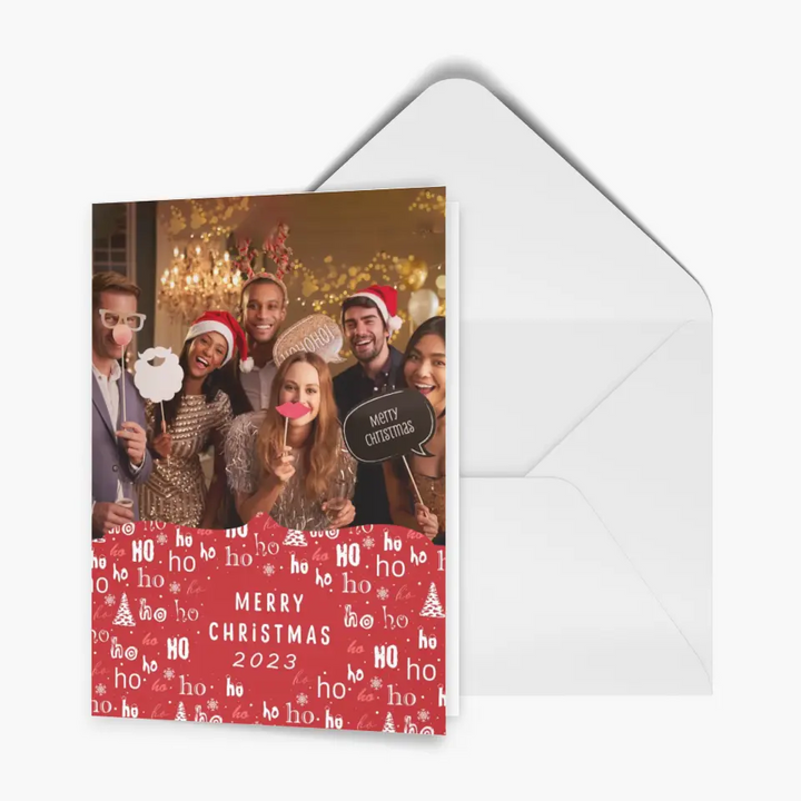 Merry Christmas Hohoho - Personalized Custom Christmas Card - Christmas Gift For Friends