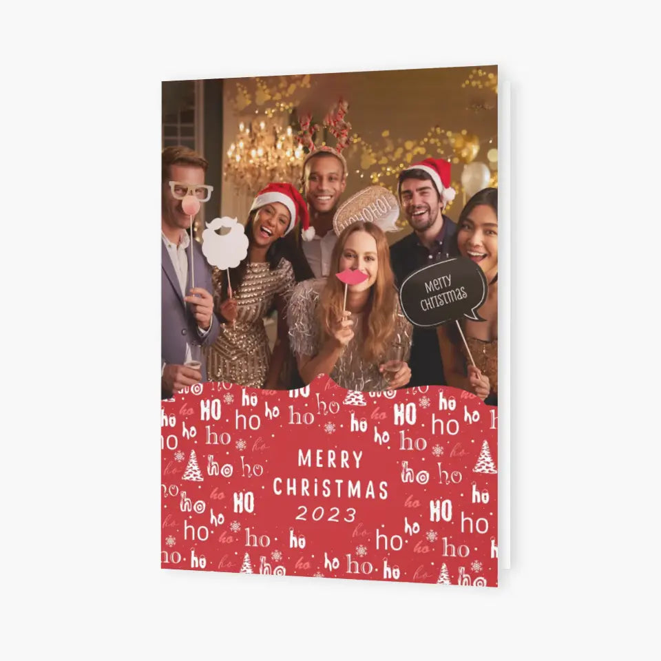 Merry Christmas Hohoho - Personalized Custom Christmas Card - Christmas Gift For Friends
