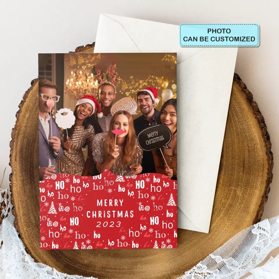 Merry Christmas Hohoho - Personalized Custom Christmas Card - Christmas Gift For Friends