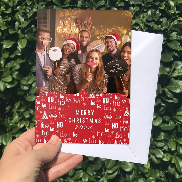Merry Christmas Hohoho - Personalized Custom Christmas Card - Christmas Gift For Friends