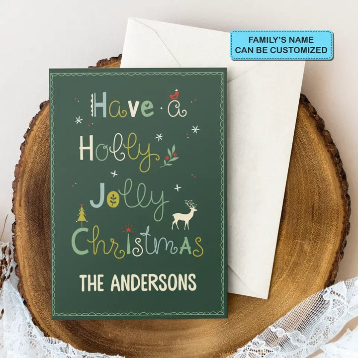 Merry Christmas - Personalized Custom Christmas Card - Christmas Gift For Family, Family Members