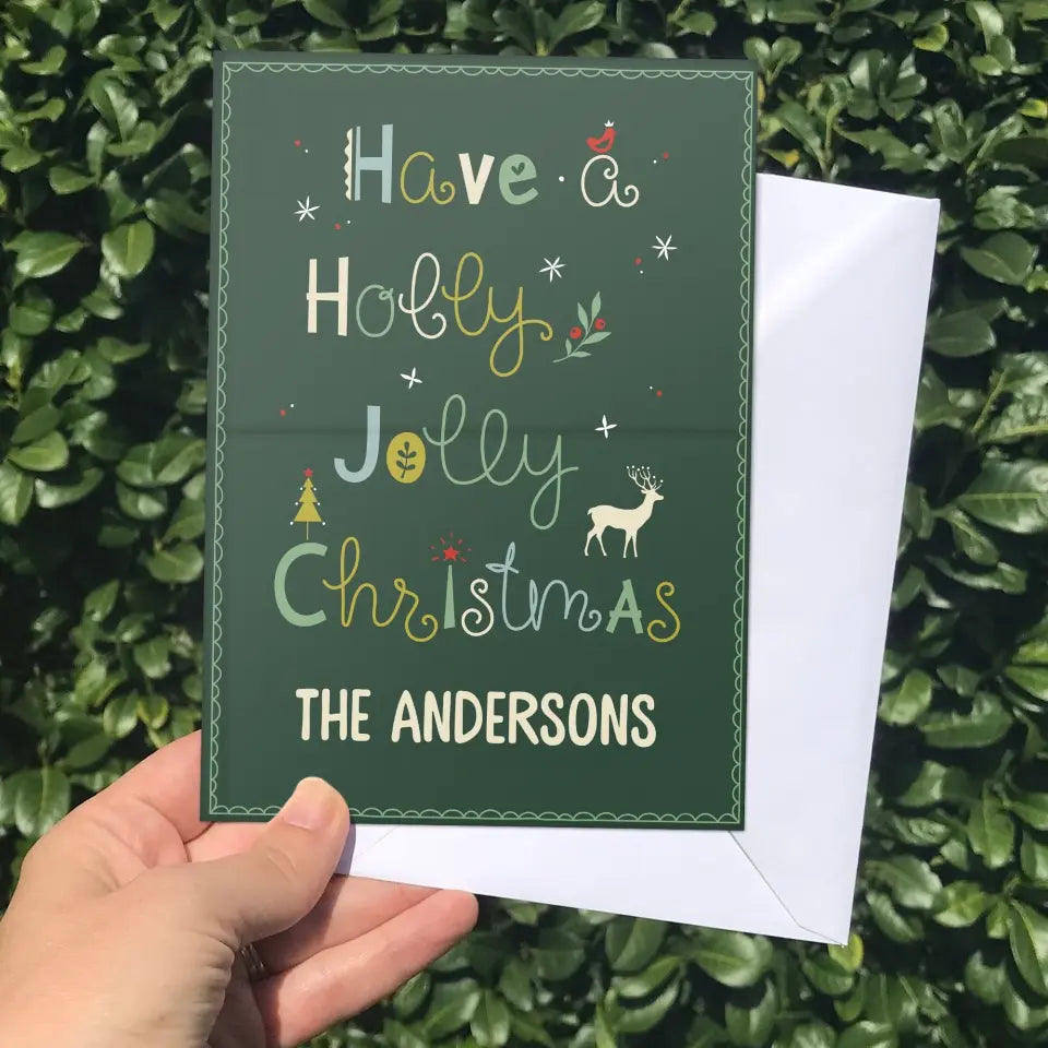 Merry Christmas - Personalized Custom Christmas Card - Christmas Gift For Family, Family Members