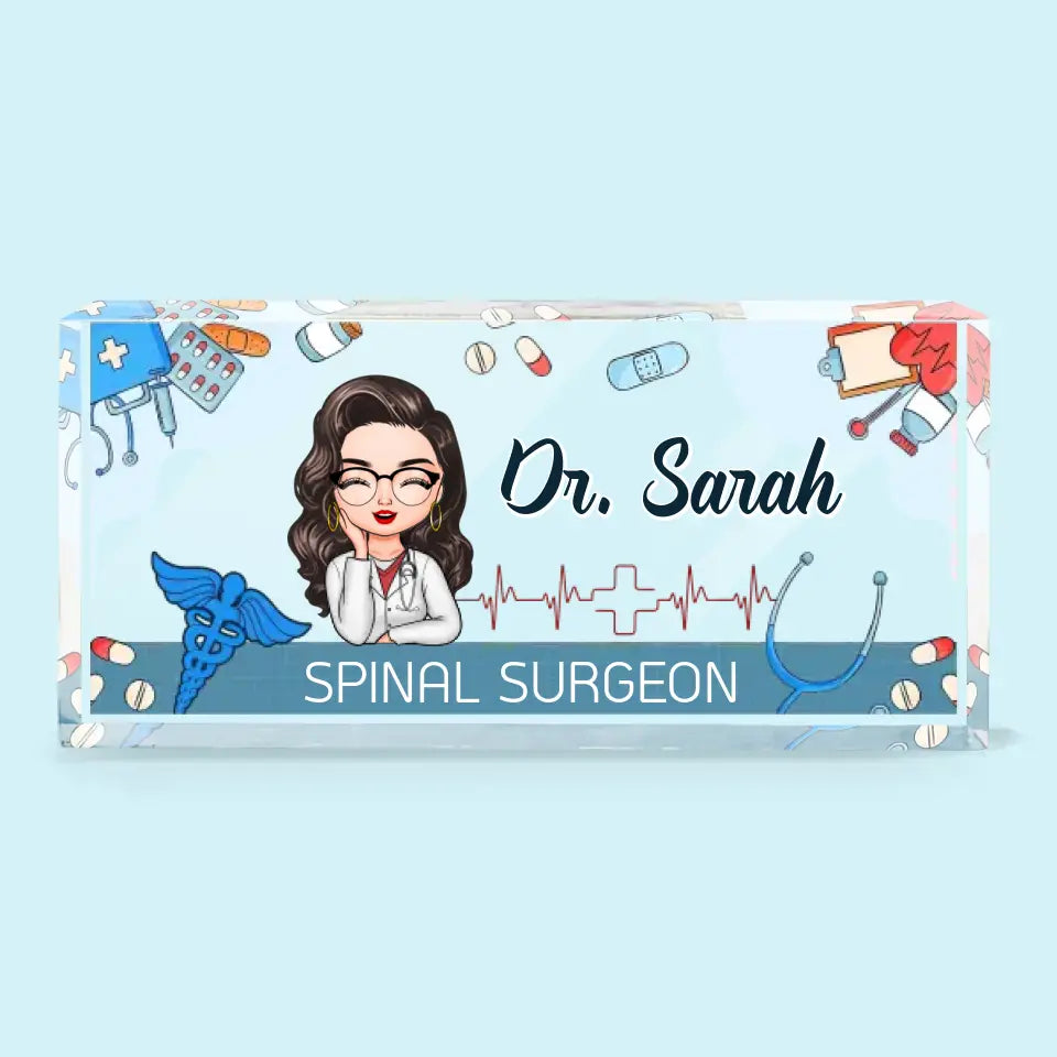 Personalized Custom Desk Plate - Nurse's Day, Appreciation Gift For Nurse, Doctor - Welcome To My Office  Desk Plate