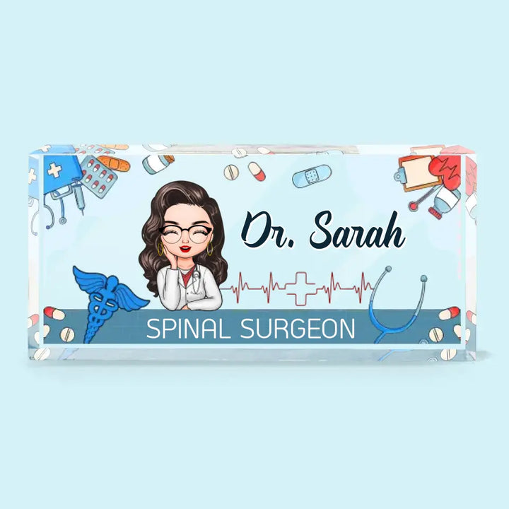Personalized Custom Desk Plate - Nurse's Day, Appreciation Gift For Nurse, Doctor - Welcome To My Office  Desk Plate