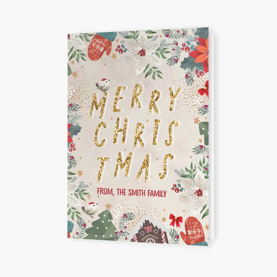 Merry Christmas V6 - Personalized Custom Christmas Card - Christmas Gift  For Family, Family Members