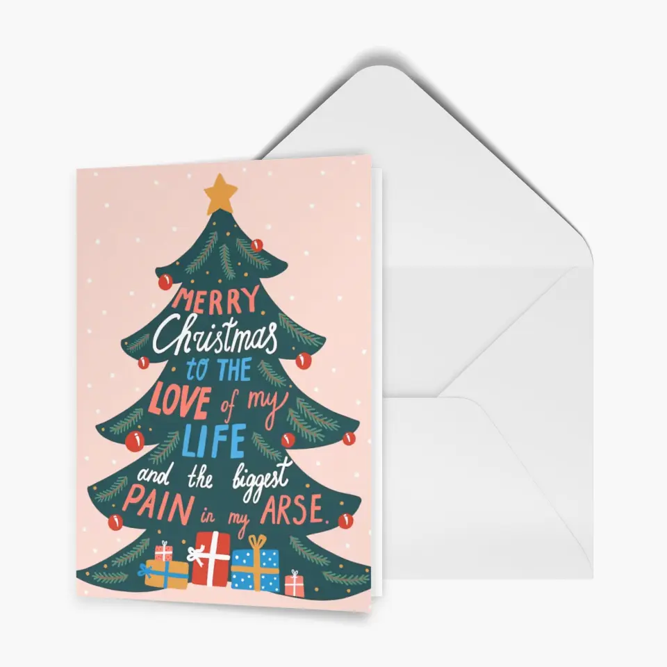 Merry Christmas To The Love Of My Life - Personalized Custom Christmas Card - Christmas Gift  For Wife, Husband, Couple