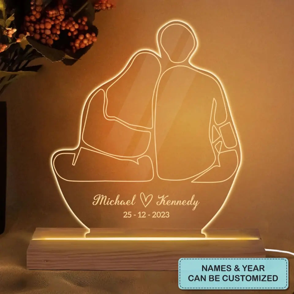 You And Me - Personalized Custom 3D Led Light - Valentine's Day Gift For Couple, Husband, Wife, Boyfriend, Girlfriend