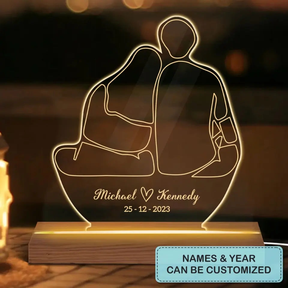 You And Me - Personalized Custom 3D Led Light - Valentine's Day Gift For Couple, Husband, Wife, Boyfriend, Girlfriend