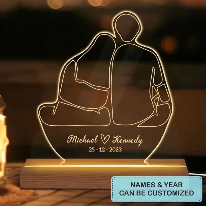 You And Me - Personalized Custom 3D Led Light - Valentine's Day Gift For Couple, Husband, Wife, Boyfriend, Girlfriend