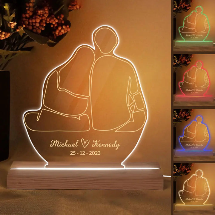 You And Me - Personalized Custom 3D Led Light - Valentine's Day Gift For Couple, Husband, Wife, Boyfriend, Girlfriend