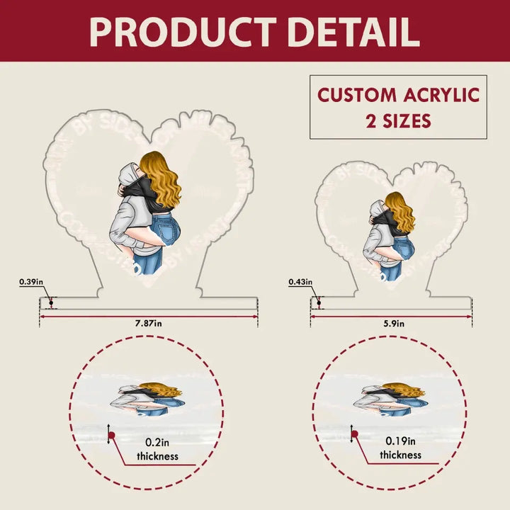 Connected By Heart - Personalized Custom 3D Led Light - Valentine's Day Gift For Couple, Husband, Wife, Boyfriend, Girlfriend