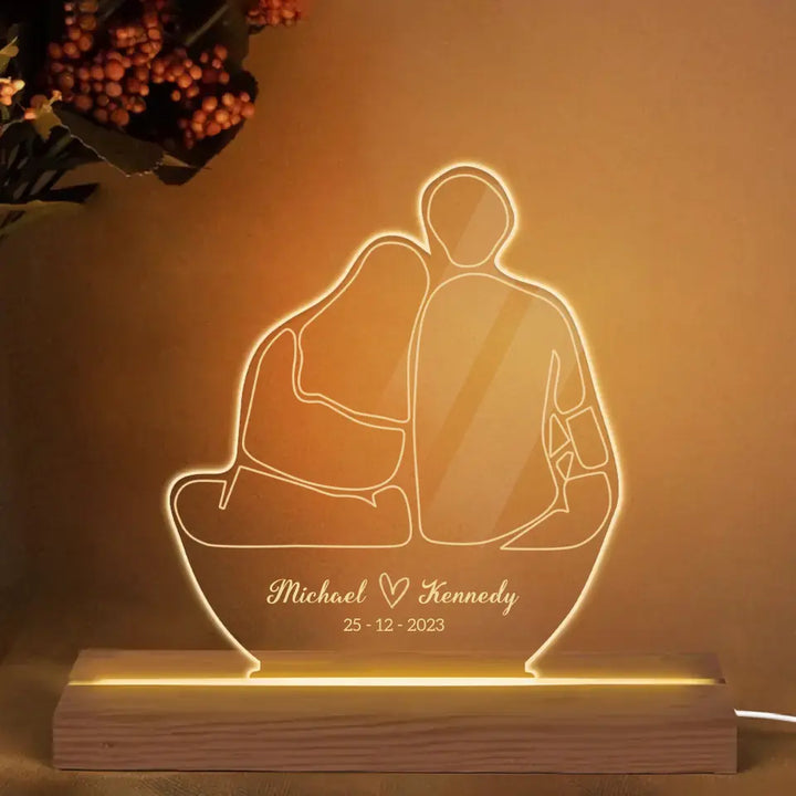 You And Me - Personalized Custom 3D Led Light - Valentine's Day Gift For Couple, Husband, Wife, Boyfriend, Girlfriend