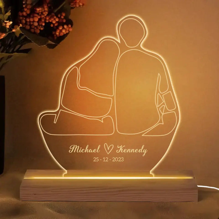 You And Me - Personalized Custom 3D Led Light - Valentine's Day Gift For Couple, Husband, Wife, Boyfriend, Girlfriend