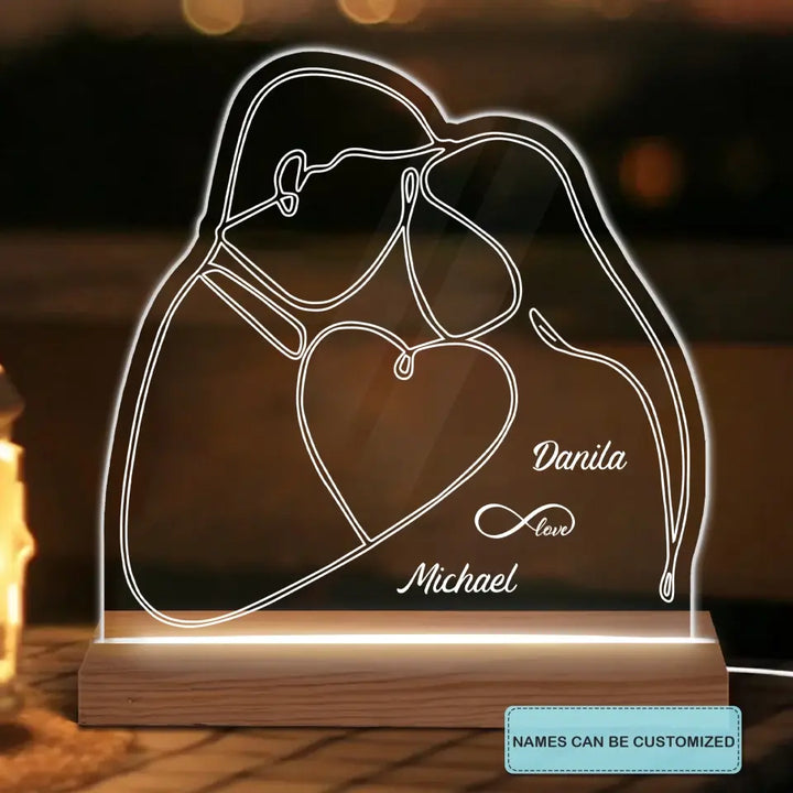 You And Me V2 - Personalized Custom 3D Led Light - Valentine's Day Gift For Couple, Husband, Wife, Boyfriend, Girlfriend