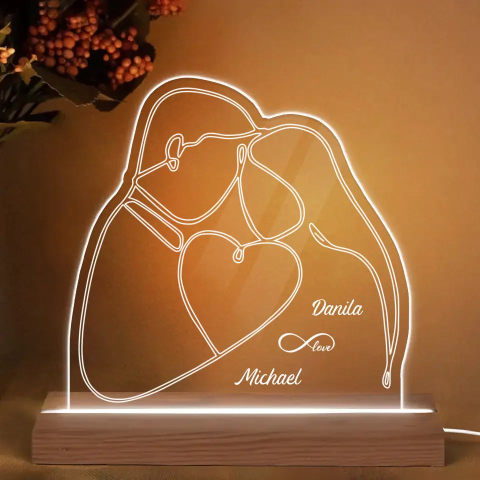 You And Me V2 - Personalized Custom 3D Led Light - Valentine's Day Gift For Couple, Husband, Wife, Boyfriend, Girlfriend