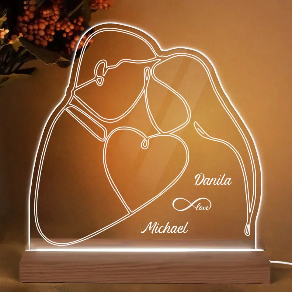 You And Me V2 - Personalized Custom 3D Led Light - Valentine's Day Gift For Couple, Husband, Wife, Boyfriend, Girlfriend