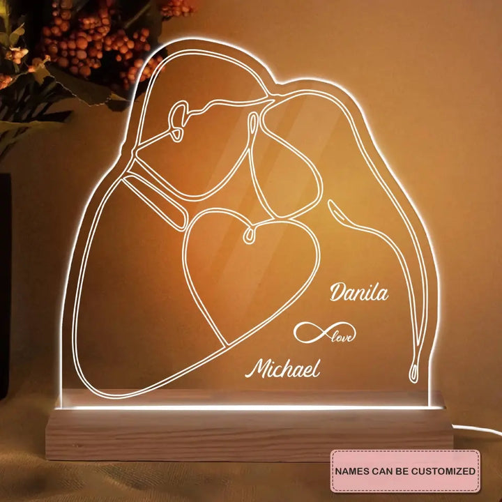 You And Me V2 - Personalized Custom 3D Led Light - Valentine's Day Gift For Couple, Husband, Wife, Boyfriend, Girlfriend
