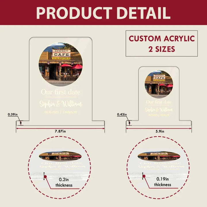Our First Date - Personalized Custom 3D Led Light - Valentine's Day Gift For Couple, Husband, Wife, Boyfriend, Girlfriend