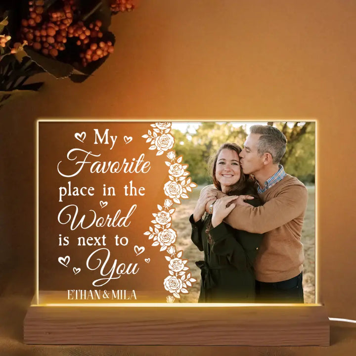 My Favorite Place In The World - Personalized Custom 3D Led Light - Valentine's Day Gift For Couple, Husband, Wife, Boyfriend, Girlfriend