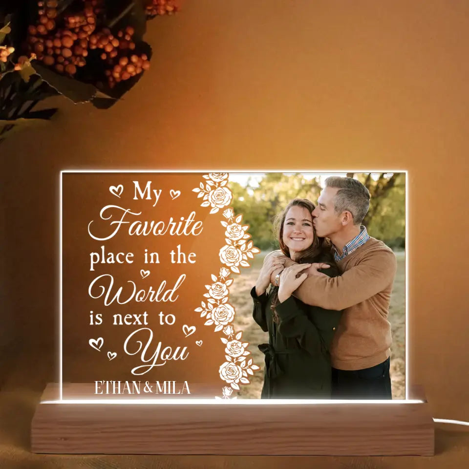 My Favorite Place In The World - Personalized Custom 3D Led Light - Valentine's Day Gift For Couple, Husband, Wife, Boyfriend, Girlfriend
