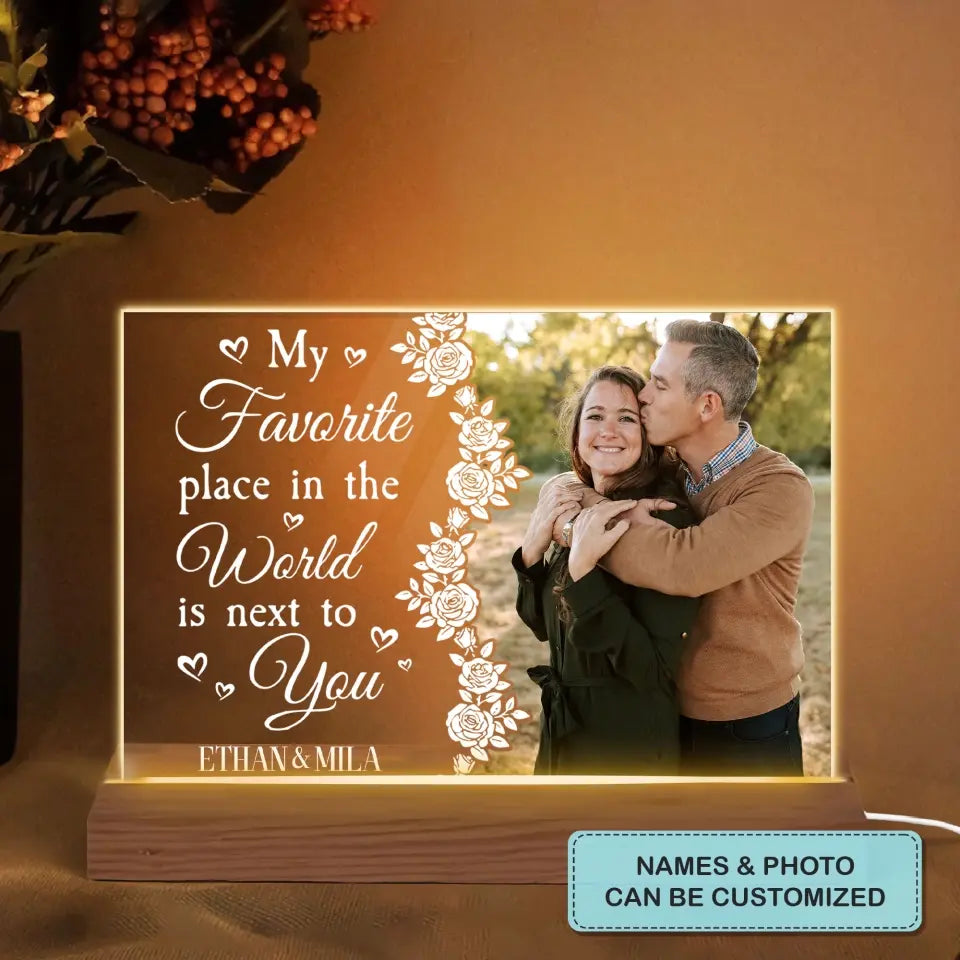 My Favorite Place In The World - Personalized Custom 3D Led Light - Valentine's Day Gift For Couple, Husband, Wife, Boyfriend, Girlfriend