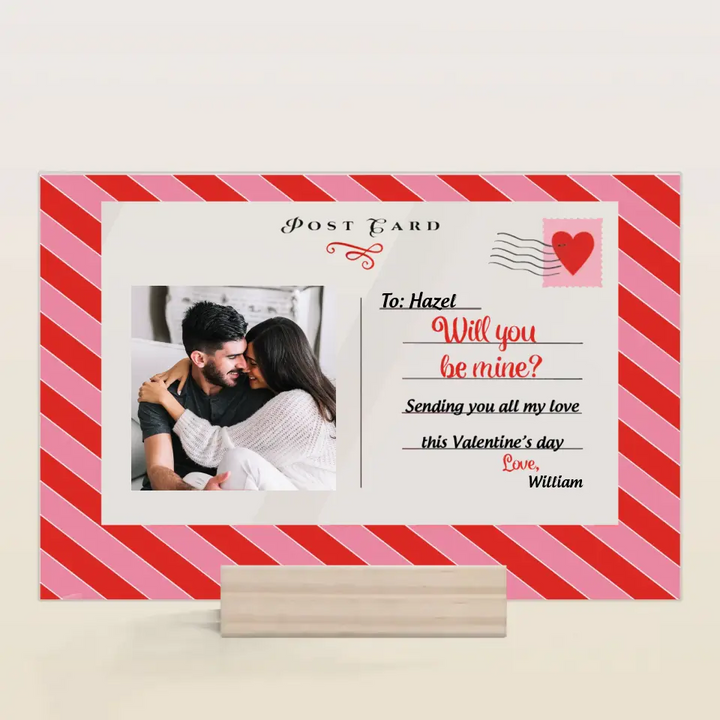 Will You Be Mine - Personalized Custom Acrylic Plaque - Valentine's Day Gift For Couple, Husband, Wife, Boyfriend, Girlfriend