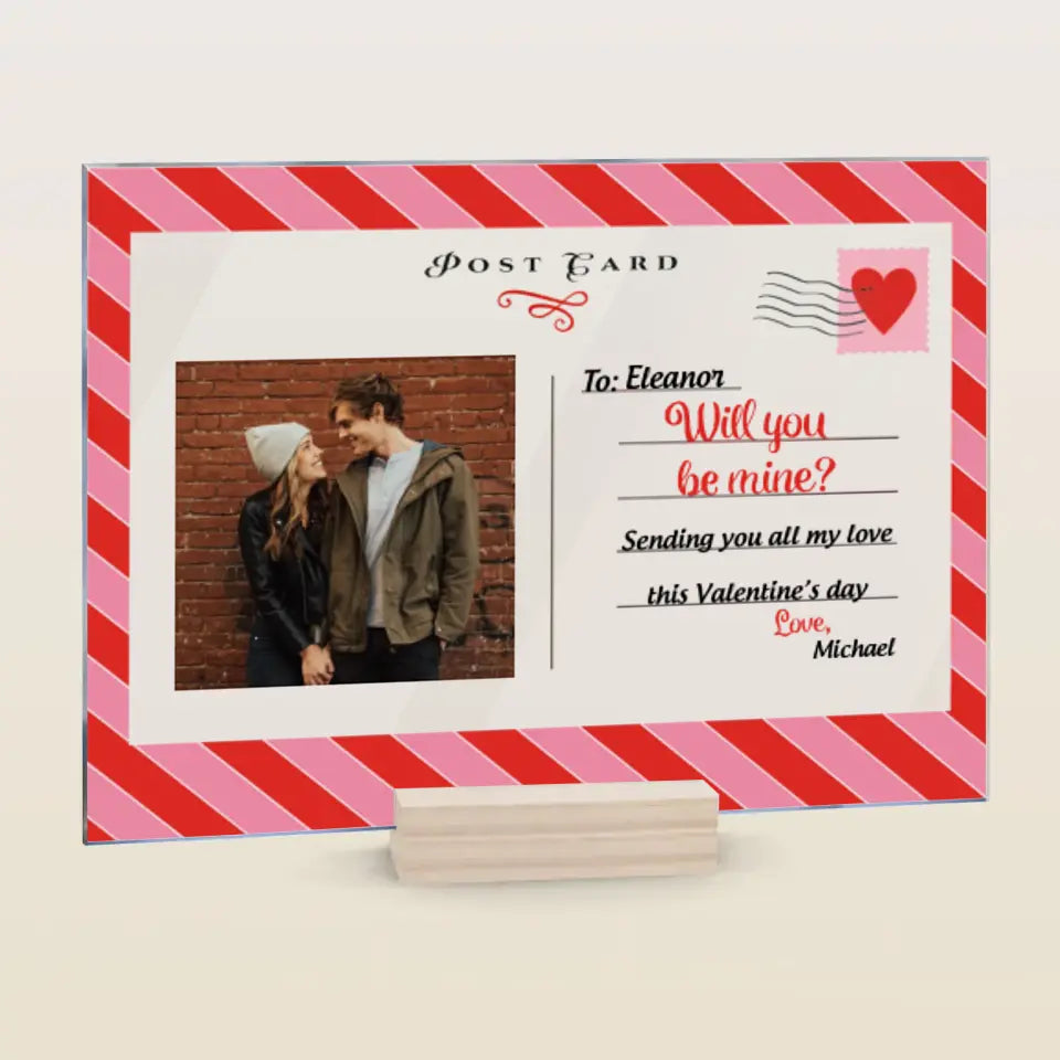 Will You Be Mine - Personalized Custom Acrylic Plaque - Valentine's Day Gift For Couple, Husband, Wife, Boyfriend, Girlfriend
