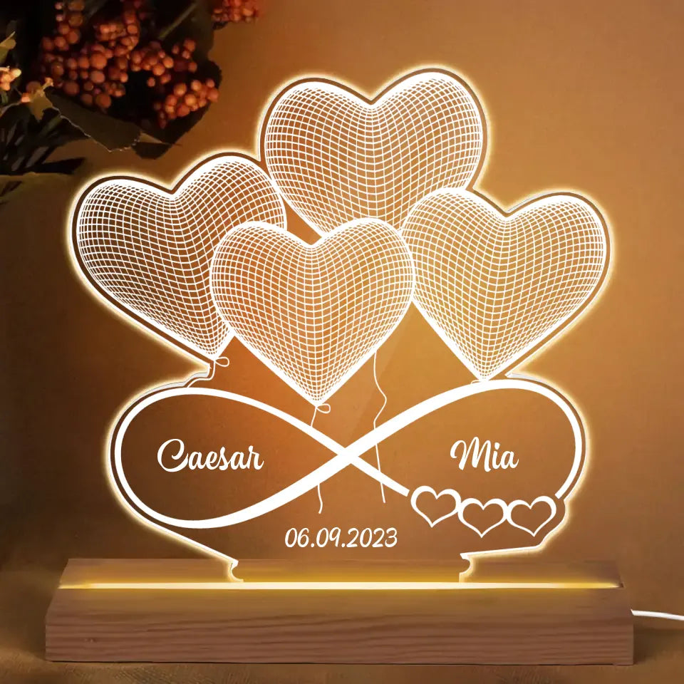 Infinity Love - Personalized Custom 3D Led Light - Valentine's Day Gift For Couple, Husband, Wife, Boyfriend, Girlfriend
