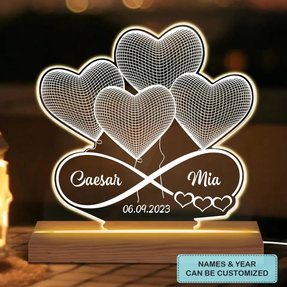 Infinity Love - Personalized Custom 3D Led Light - Valentine's Day Gift For Couple, Husband, Wife, Boyfriend, Girlfriend