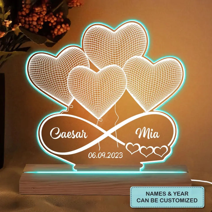 Infinity Love - Personalized Custom 3D Led Light - Valentine's Day Gift For Couple, Husband, Wife, Boyfriend, Girlfriend
