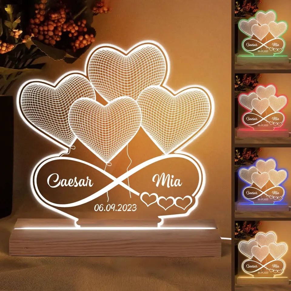 Infinity Love - Personalized Custom 3D Led Light - Valentine's Day Gift For Couple, Husband, Wife, Boyfriend, Girlfriend