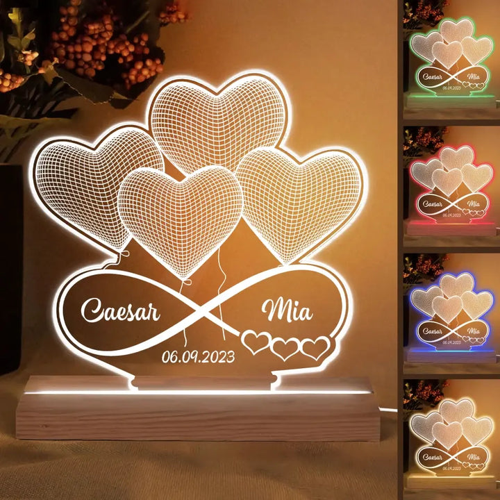 Infinity Love - Personalized Custom 3D Led Light - Valentine's Day Gift For Couple, Husband, Wife, Boyfriend, Girlfriend