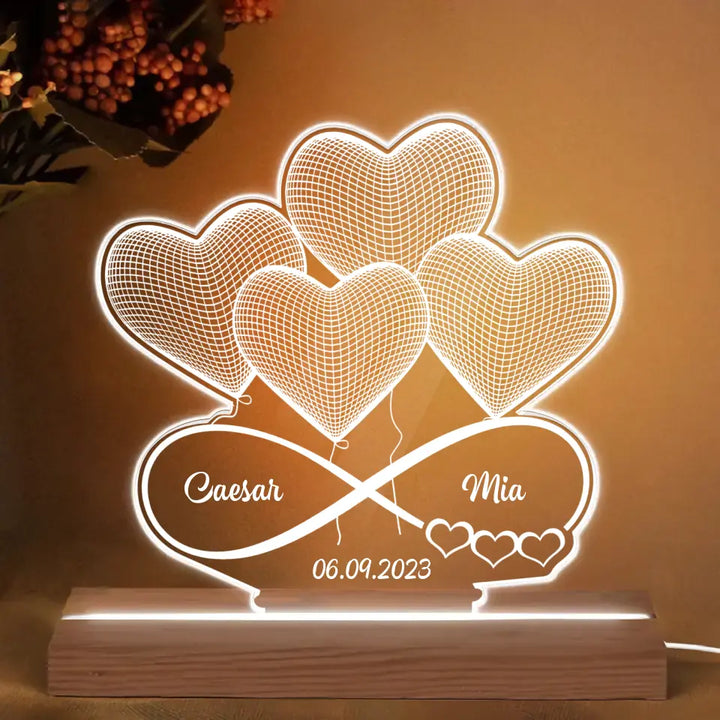 Infinity Love - Personalized Custom 3D Led Light - Valentine's Day Gift For Couple, Husband, Wife, Boyfriend, Girlfriend