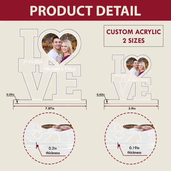 Love Photo - Personalized Custom 3D LED Light Wooden Base - Valentine's Day, Anniversary Gift For Couple, Husband, Wife, Boyfriend, Girlfriend