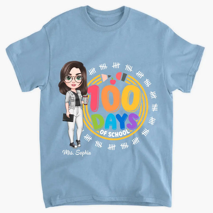 100th Day Of School - Personalized Custom T-shirt - Teacher's Day, Appreciation Gift For Teacher