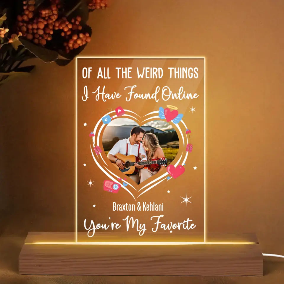 You're My Favorite - Personalized Custom 3D Led Night Light - Valentine's Day, Anniversary Gift For Couple, Husband, Wife, Boyfriend, Girlfriend