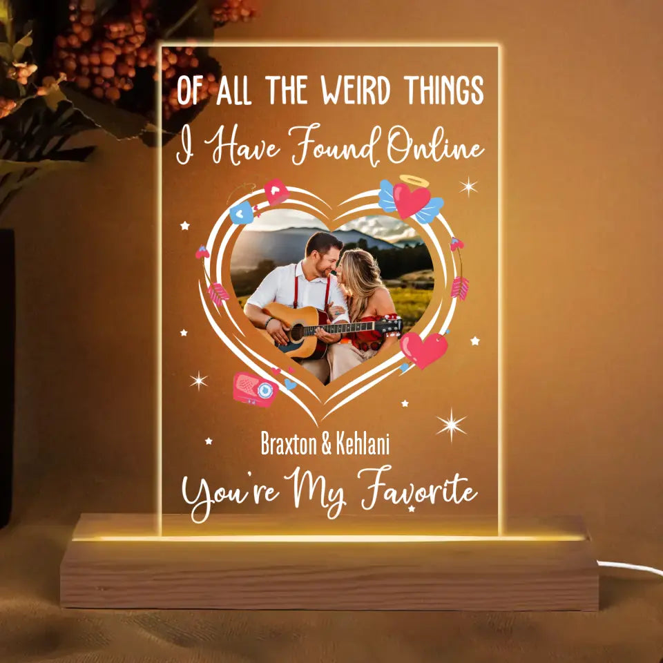 You're My Favorite - Personalized Custom 3D Led Night Light - Valentine's Day, Anniversary Gift For Couple, Husband, Wife, Boyfriend, Girlfriend