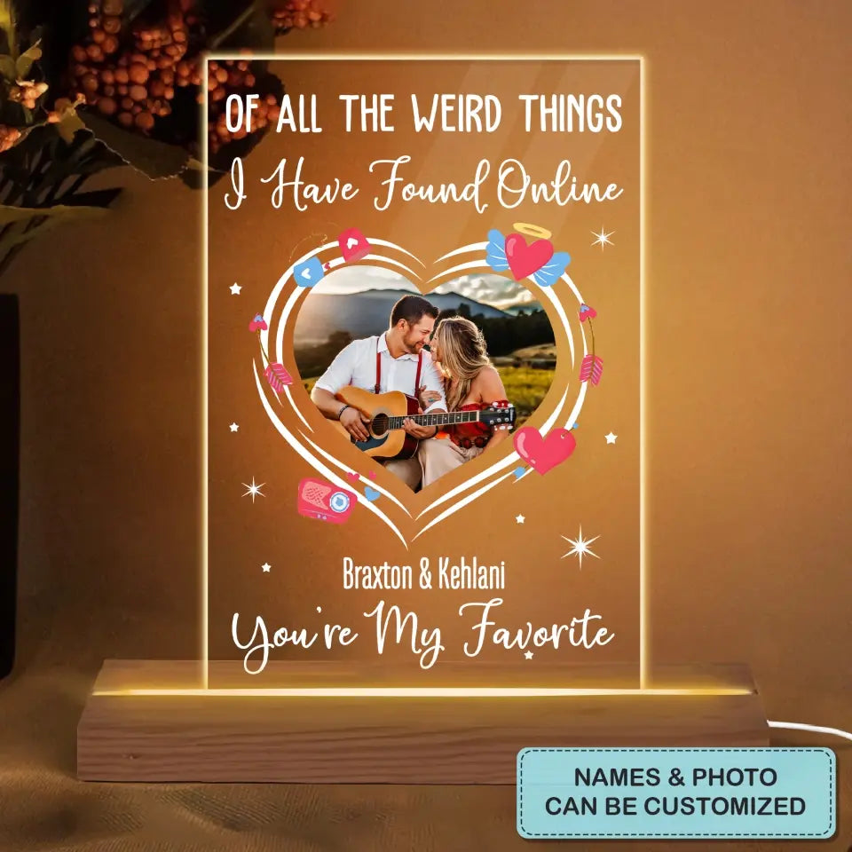 You're My Favorite - Personalized Custom 3D Led Night Light - Valentine's Day, Anniversary Gift For Couple, Husband, Wife, Boyfriend, Girlfriend