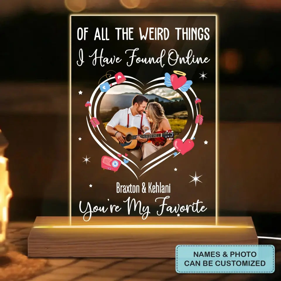 You're My Favorite - Personalized Custom 3D Led Night Light - Valentine's Day, Anniversary Gift For Couple, Husband, Wife, Boyfriend, Girlfriend
