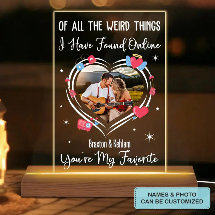 You're My Favorite - Personalized Custom 3D Led Night Light - Valentine's Day, Anniversary Gift For Couple, Husband, Wife, Boyfriend, Girlfriend