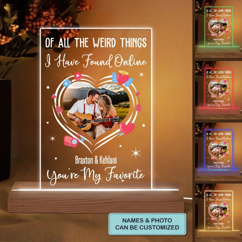 You're My Favorite - Personalized Custom 3D Led Night Light - Valentine's Day, Anniversary Gift For Couple, Husband, Wife, Boyfriend, Girlfriend