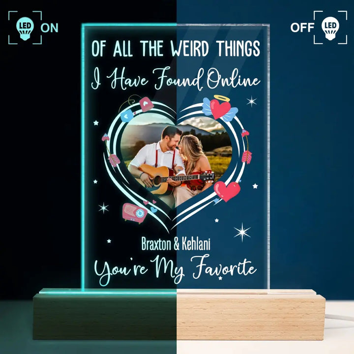 You're My Favorite - Personalized Custom 3D Led Night Light - Valentine's Day, Anniversary Gift For Couple, Husband, Wife, Boyfriend, Girlfriend
