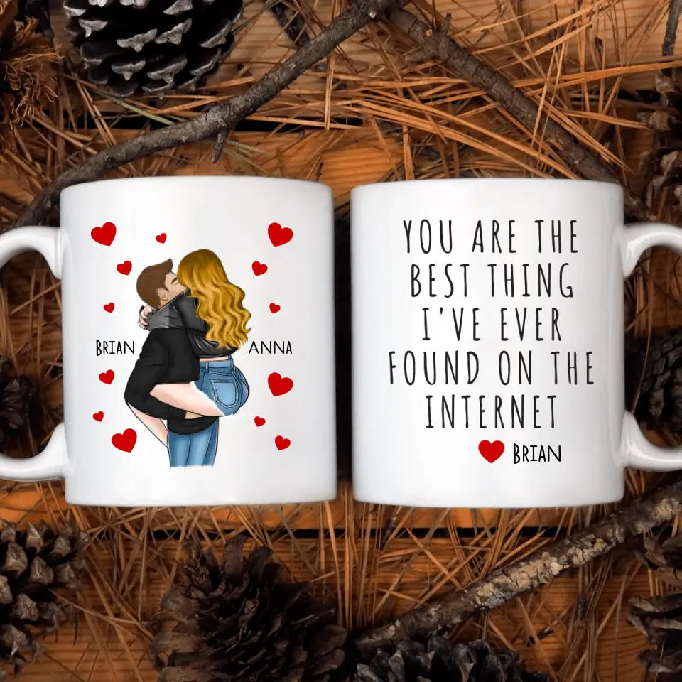 You Are The Best Thing I've Found Online - Personalized Custom White Mug - Valentine's Day, Anniversary Gift For Couple, Husband, Wife, Boyfriend, Girlfriend