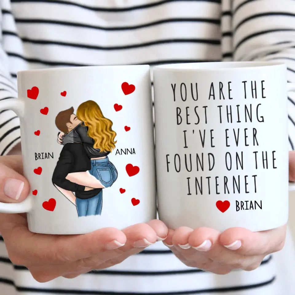 You Are The Best Thing I've Found Online - Personalized Custom White Mug - Valentine's Day, Anniversary Gift For Couple, Husband, Wife, Boyfriend, Girlfriend