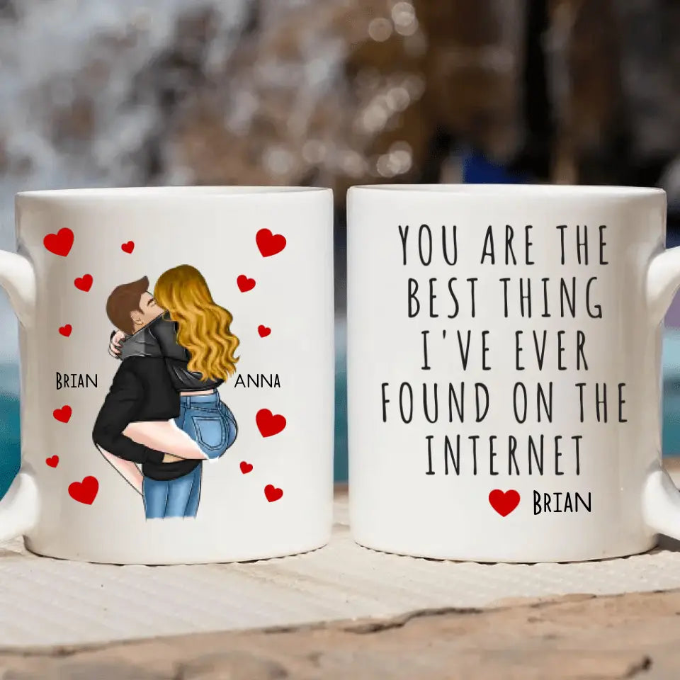 You Are The Best Thing I've Found Online - Personalized Custom White Mug - Valentine's Day, Anniversary Gift For Couple, Husband, Wife, Boyfriend, Girlfriend