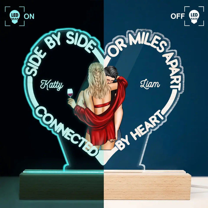 Connected By Heart V2 - Personalized Custom 3D Led Light - Valentine's Day Gift For Couple, Husband, Wife, Boyfriend, Girlfriend