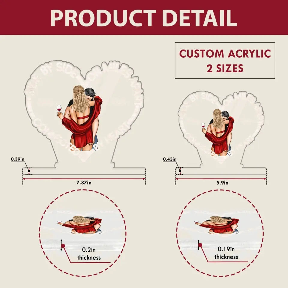 Connected By Heart V2 - Personalized Custom 3D Led Light - Valentine's Day Gift For Couple, Husband, Wife, Boyfriend, Girlfriend